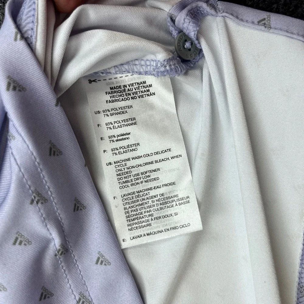 Adidas Golf Performance Sporty Lavender Allover Logo Print Polo Shirt